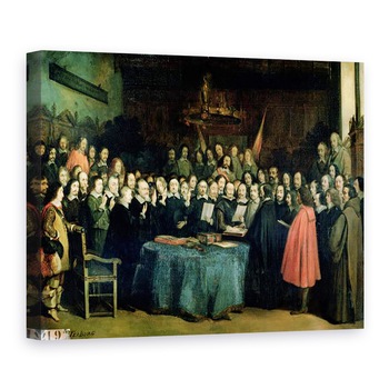 Tablou canvas - Claude Jacquand - Juramantul de ratificare a Tratatului de la Munster, 15 mai 1648, 75 x 100 cm Tablou canvas - Claude Jacquand - Juramantul de ratificare a Tratatului de la Munster, 15 mai 1648, 75 x 100 cm