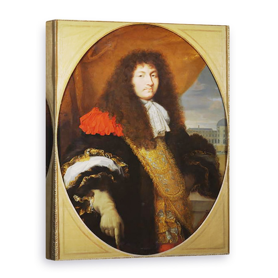 Tablou canvas - Charles Le Brun - Portretul lui Ludovic al XIV-lea 1638-1715, rege al Frantei si al Navarei, in fata Tuileries, c. 1643, 75 x 100 cm