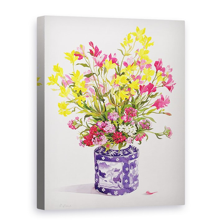 Christopher Ryland - Virágok egy kínai jar, Vászonkép, 50 x 70 cm