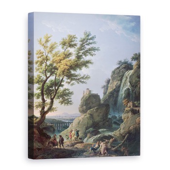 Tablou canvas - Claude Joseph Vernet - Peisaj cu cascada si figuri, 75 x 100 cm Tablou canvas - Claude Joseph Vernet - Peisaj cu cascada si figuri, 75 x 100 cm