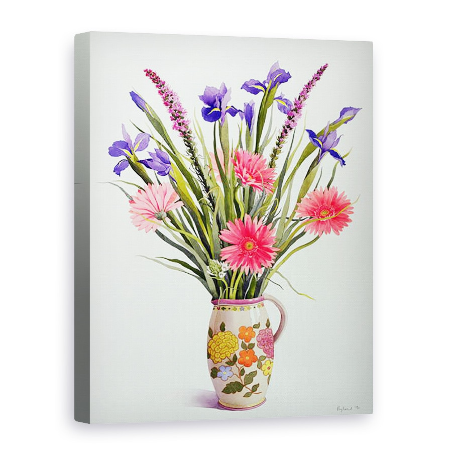 Tablou canvas - Christopher Ryland - Irisuri si Gerbera intr-un ulcior olandez, 50 x 70 cm