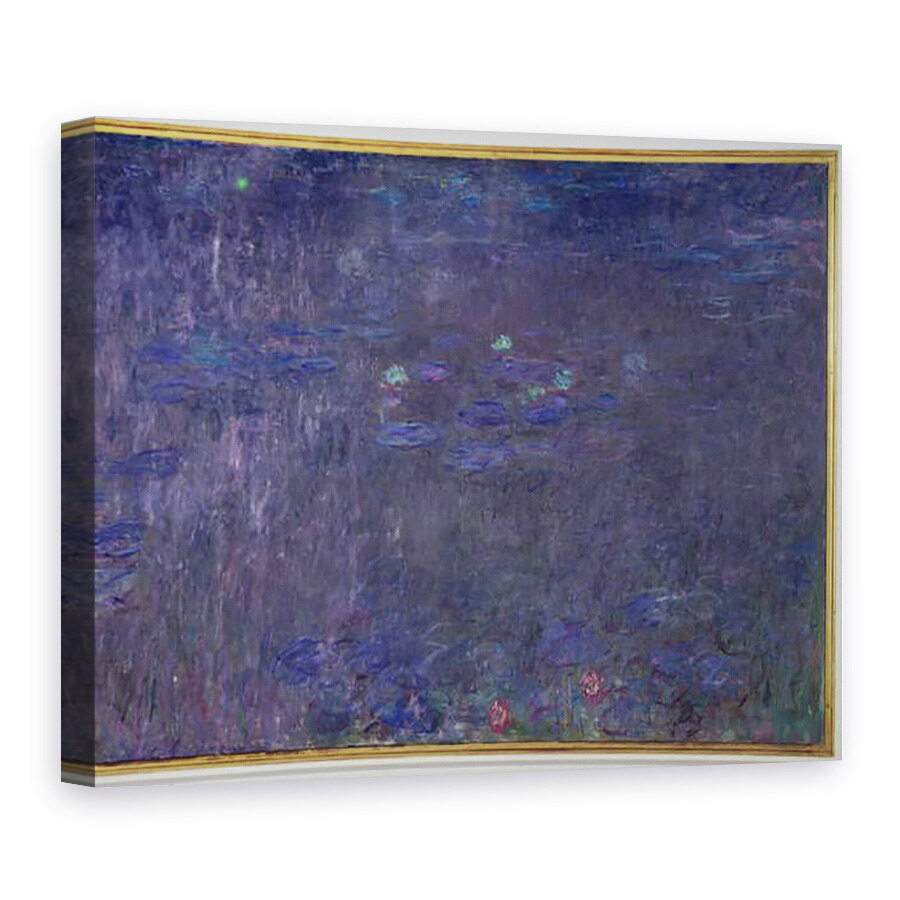 Tablou canvas - Claude Monet - Nuferi, Reflectii ale copacilor, detalii din partea dreapta, 75 x 100 cm