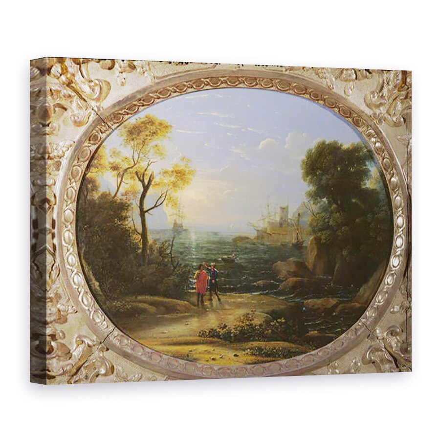 Tablou canvas - Claude Lorrain - Peisaj de coasta la apus, 75 x 100 cm