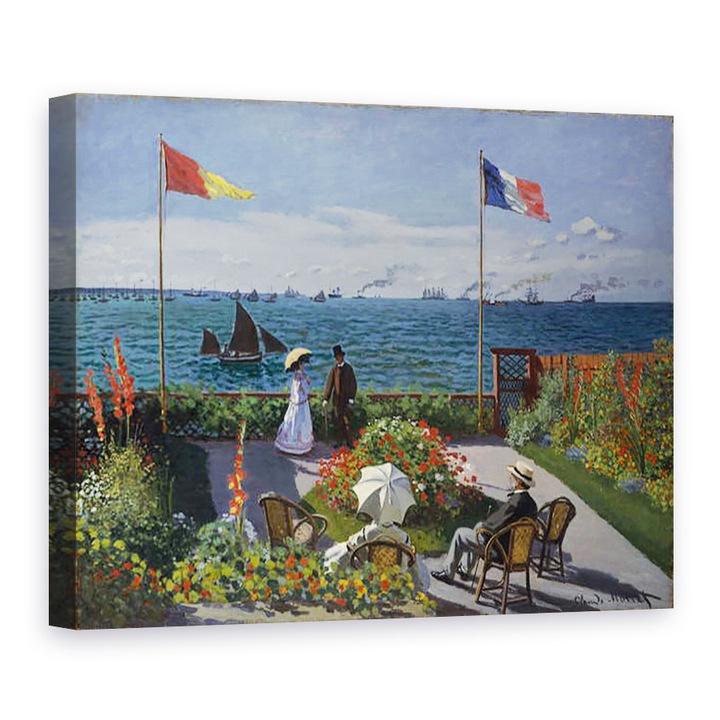 Картина на платно - Клод Моне - Градина в Sainte-Adresse, 50 x 70 cm