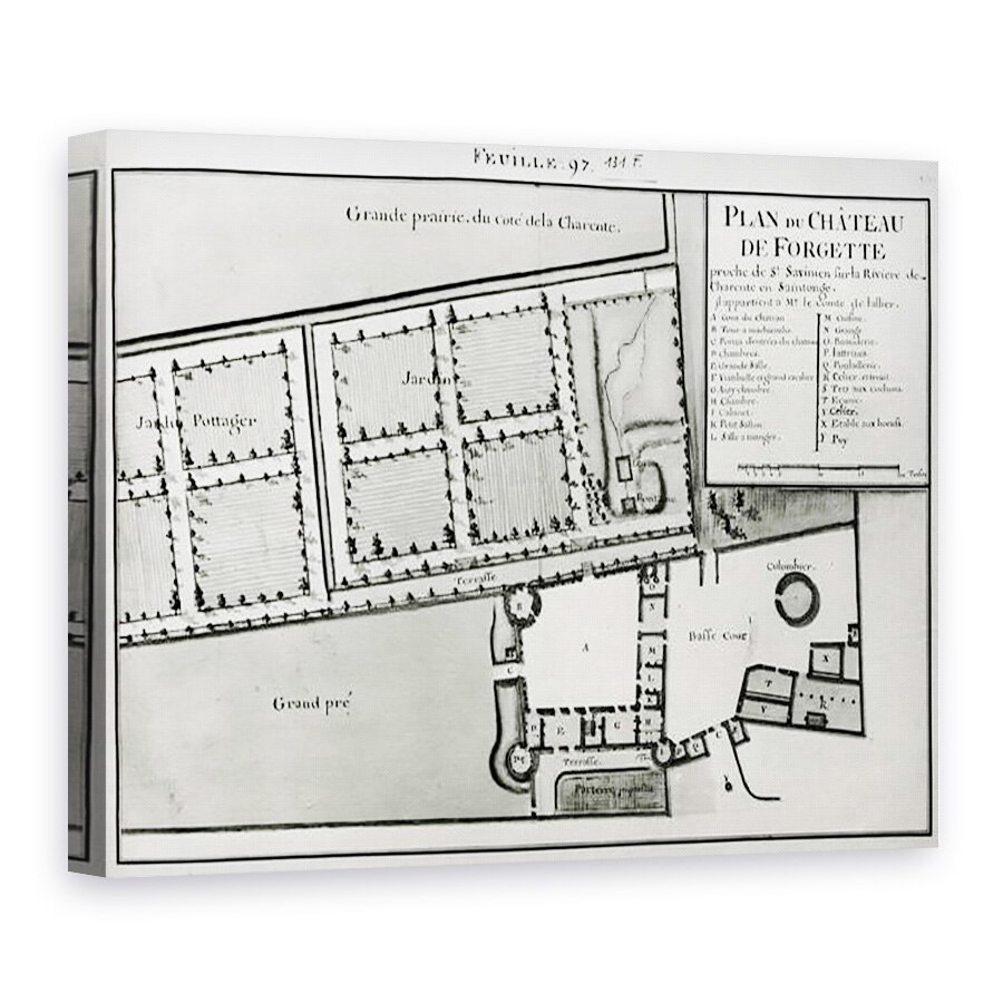 Tablou canvas - Claude Masse - Planul Fol.97 al Chateau de uita, langa Saint-Savinien, 75 x 100 cm