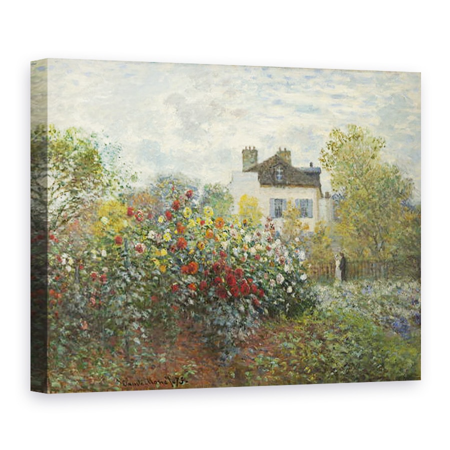 Tablou canvas - Claude Monet - Gradina Artistului din Argenteuil Un colt al gradinii cu dalii, 50 x 70 cm