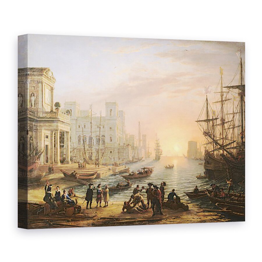 Tablou canvas - Claude Lorrain - Portul maritim la apus, 50 x 70 cm