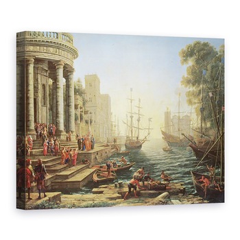 Tablou canvas - Claude Lorrain - Portul maritim cu imbarcarea Sf. Ursula, 50 x 70 cm Tablou canvas - Claude Lorrain - Portul maritim cu imbarcarea Sf. Ursula, 50 x 70 cm