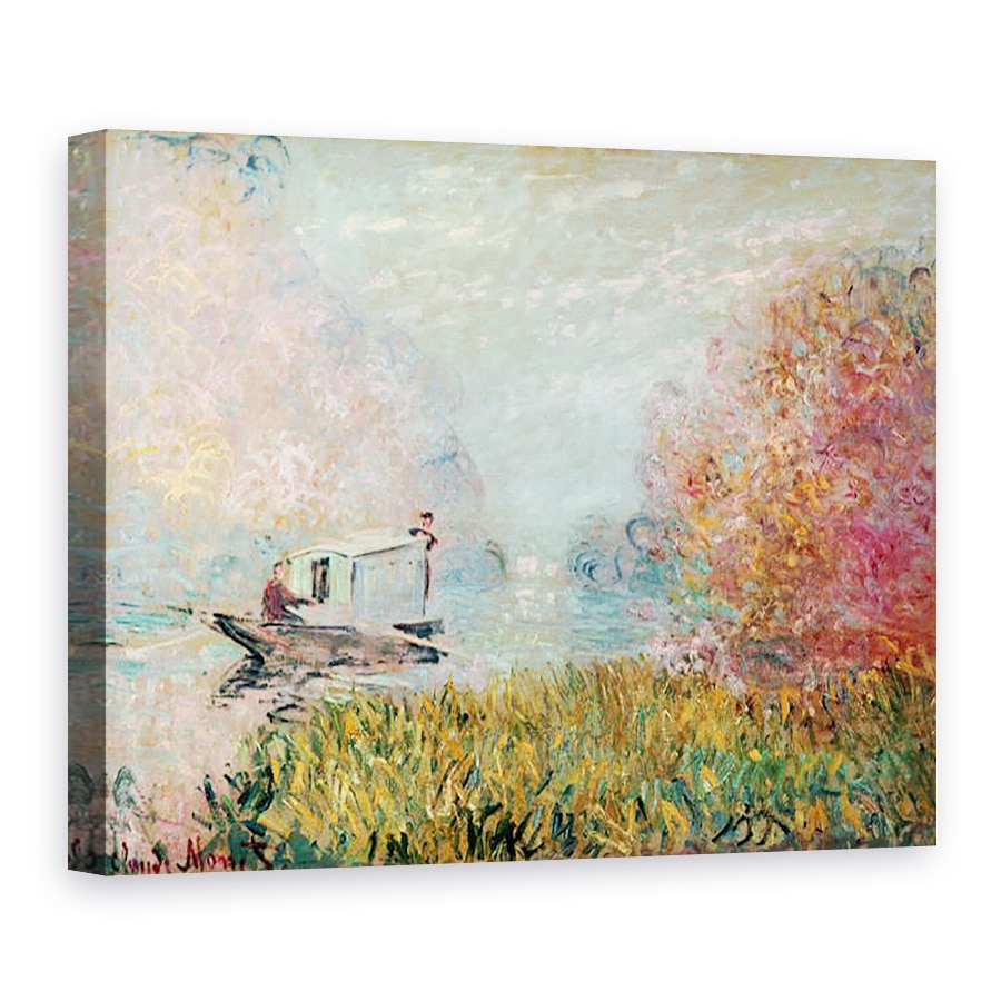 Tablou canvas - Claude Monet - Studioul Boat de pe Sena, 50 x 70 cm
