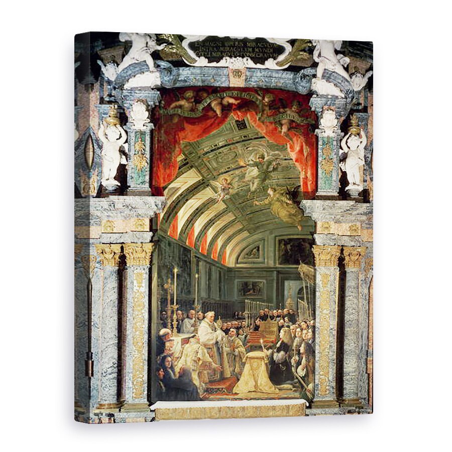 Tablou canvas - Claudio Coello - Sfanta impartasanie a lui Carol al II-lea 1661-1700 si a Curtii sale, 50 x 70 cm