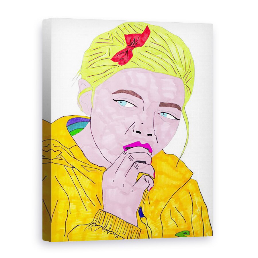 Tablou canvas - Daisy de Villeneuve - Buze roz Fata Blonda, 50 x 70 cm