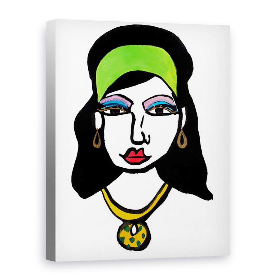 Tablou canvas - Daisy de Villeneuve - Fata cu banda verde, 75 x 100 cm