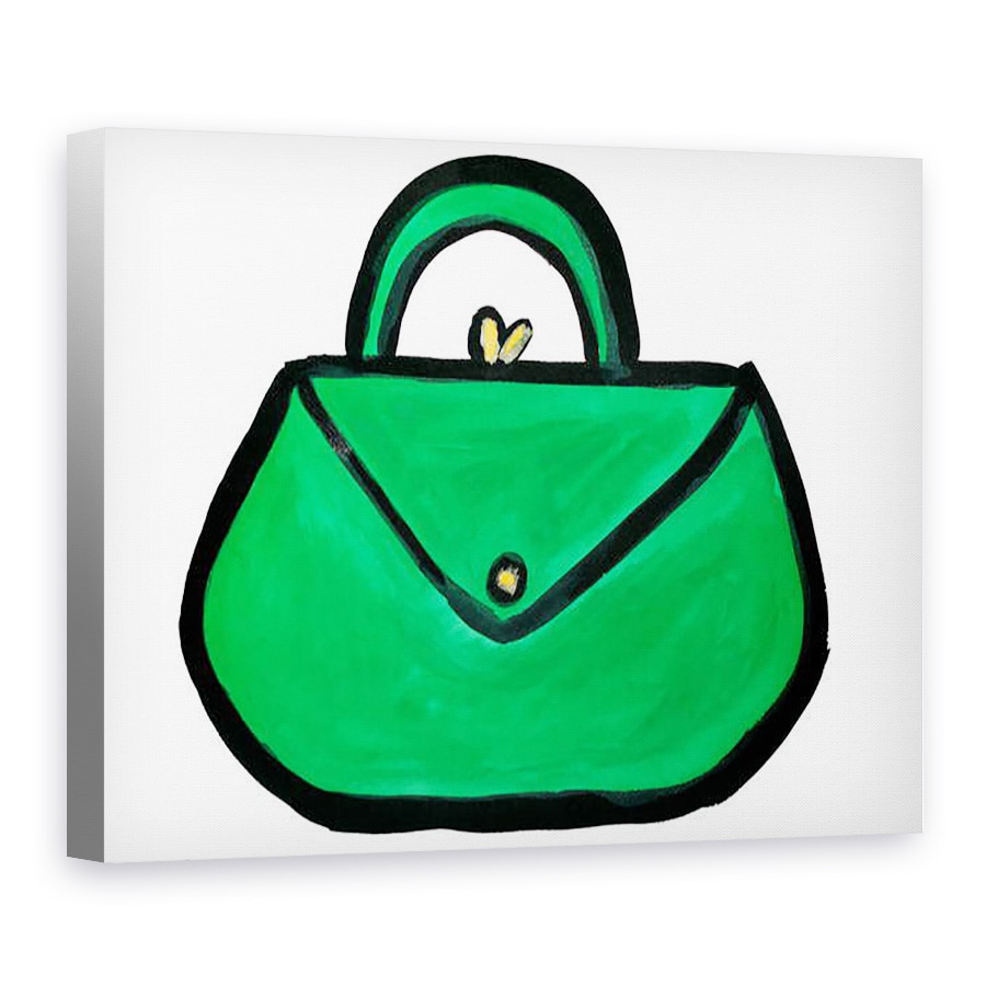 Tablou canvas - Daisy de Villeneuve - Geanta de mana verde, 75 x 100 cm