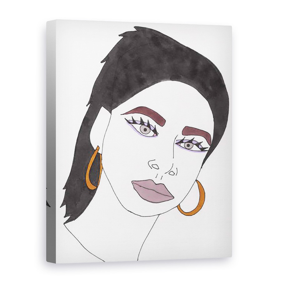 Tablou canvas - Daisy de Villeneuve - Fata cu Par Negru, 75 x 100 cm