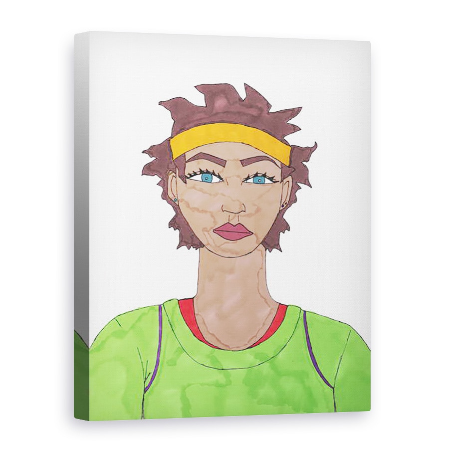 Tablou canvas - Daisy de Villeneuve - Fata cu Headband galben, 75 x 100 cm