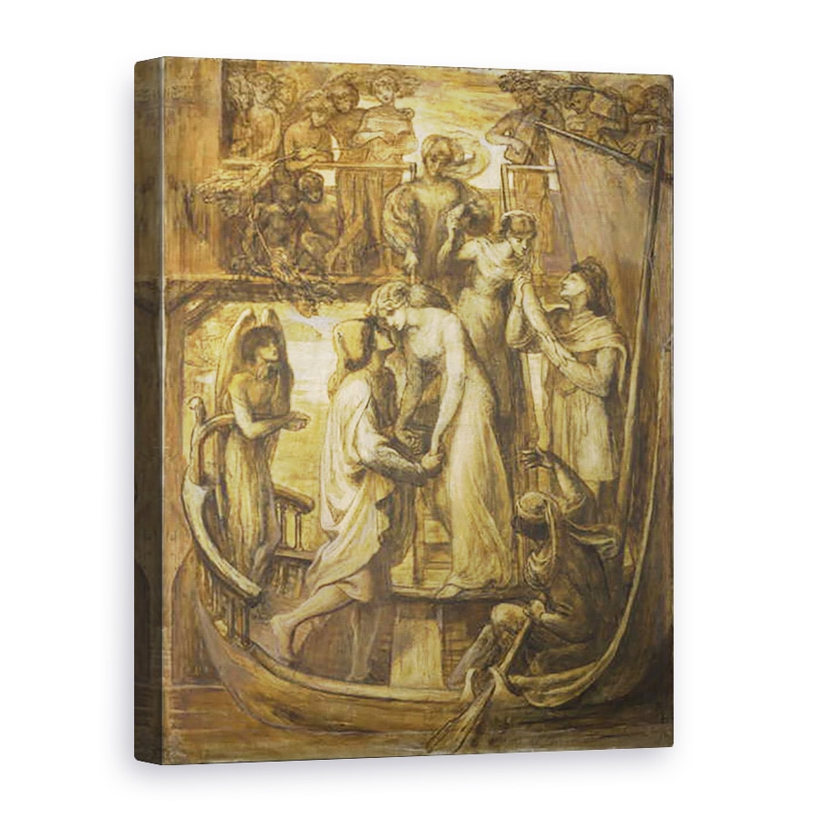 Tablou canvas - Dante Gabriel Charles Rossetti - Barca iubirii, 75 x 100 cm