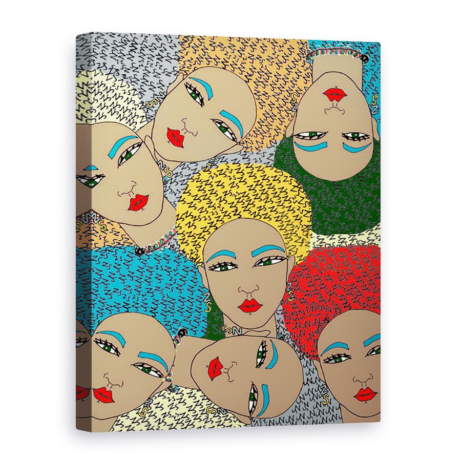 Tablou canvas - Daisy de Villeneuve - Fete cu Par Multi Colorat, 75 x 100 cm