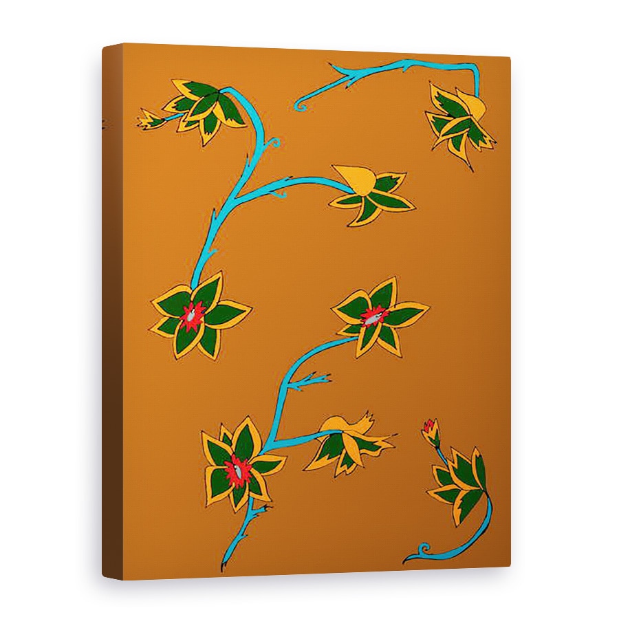 Tablou canvas - Daisy de Villeneuve - Flori de fundal maro, 75 x 100 cm