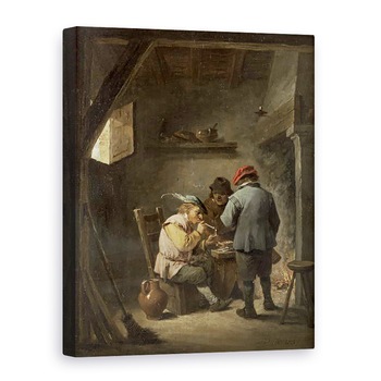 Tablou canvas - David Teniers the Younger - taranii de un han de foc, 60 x 80 cm Tablou canvas - David Teniers the Younger - taranii de un han de foc, 60 x 80 cm