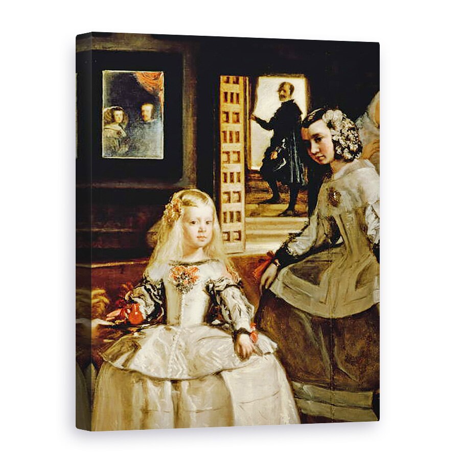 Tablou canvas - Diego Rodriguez de Silva y Velazquez - Las Meninas, detaliu al Infanta Margarita si servitoarea ei, 60 x 80 cm