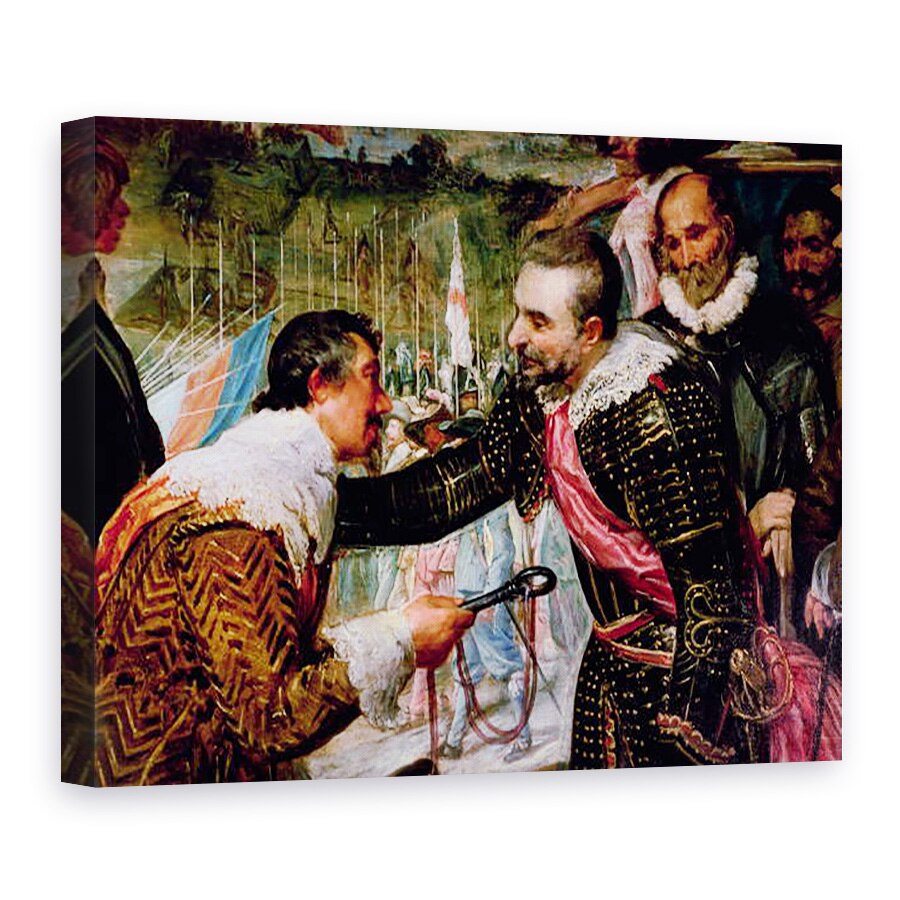 Tablou canvas - Diego Rodriguez de Silva y Velazquez - Predarea lui Breda 1625, detaliu al lui Justin de Nassau predarea cheilor lui Ambroise Spinola 1569-1630 pe 5 iunie 1625, 60 x 80 cm