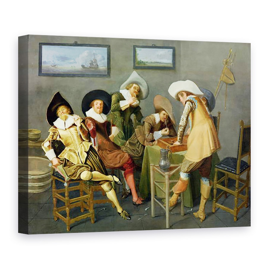 Tablou canvas - Dirck Hals - Cavaliers intr-o taverna, 60 x 80 cm