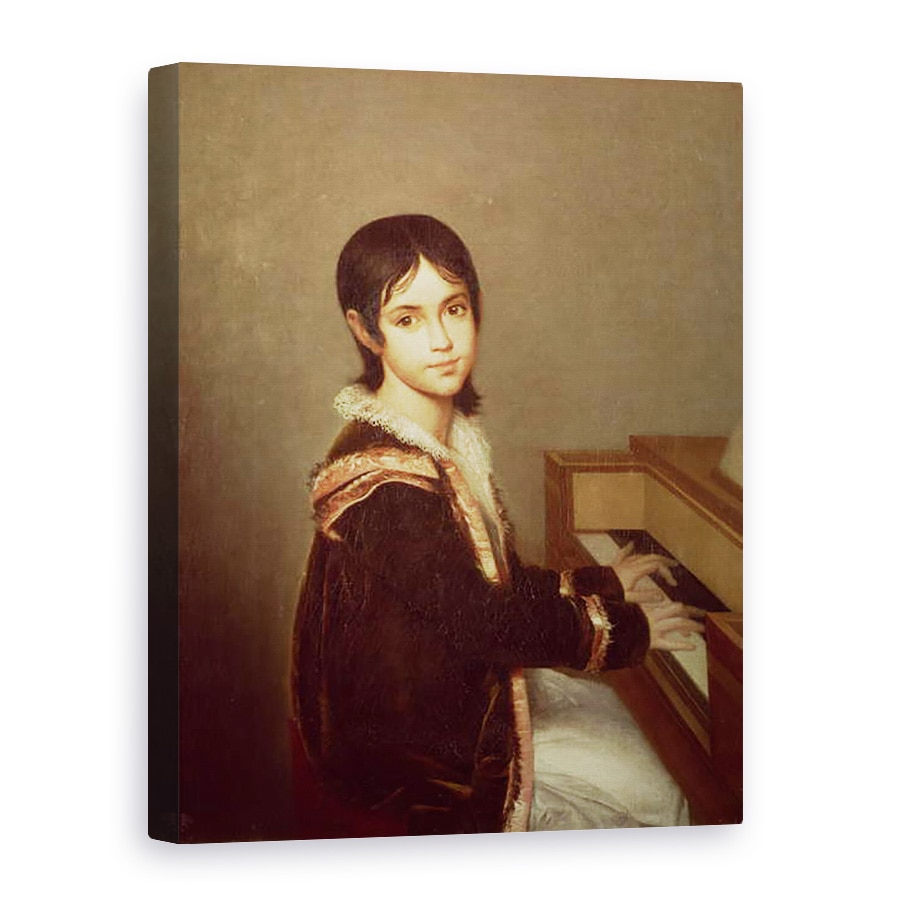 Tablou canvas - Domingos Antonio de Sequeira - Fiica artistului la pian, 75 x 100 cm