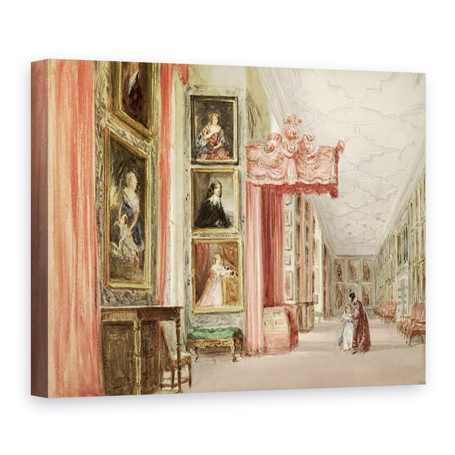 Tablou canvas - David Cox - Interiorul Galeriei Long, Hardwick Hall, Derbyshire, 75 x 100 cm