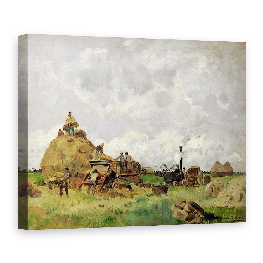 Tablou canvas - Edmond Charles Yon - Masina de treierat, 75 x 100 cm