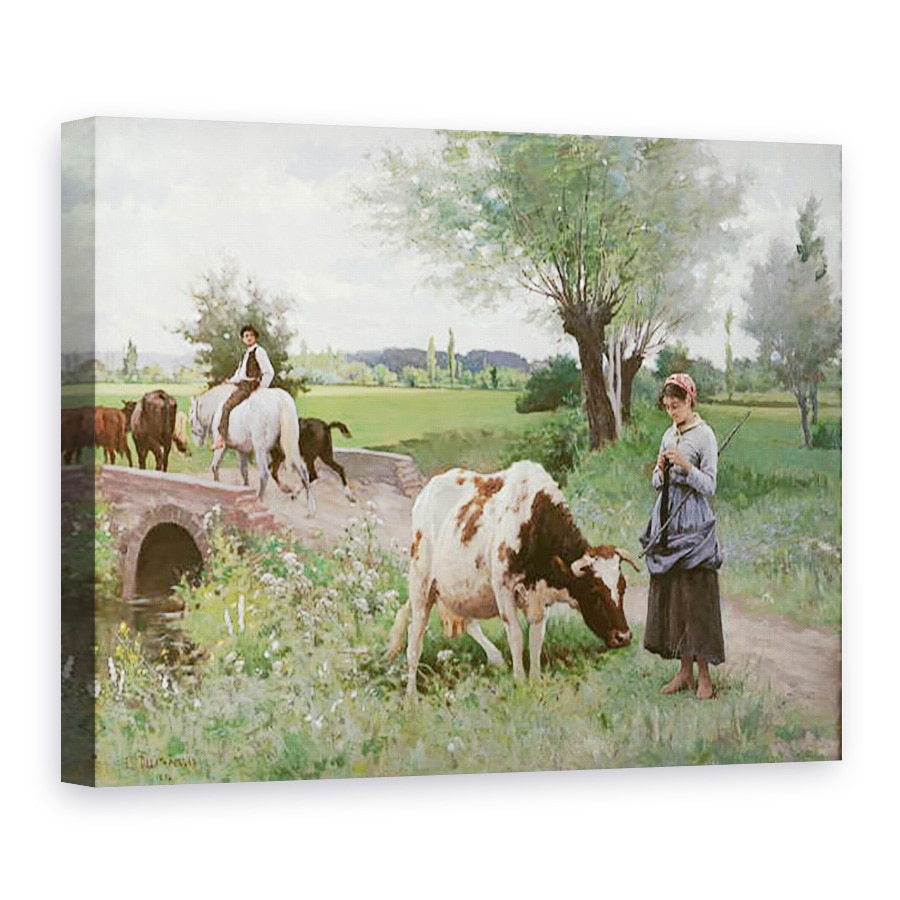 Tablou canvas - Edouard Debat-Ponsan - Vaca bine pazita, 75 x 100 cm