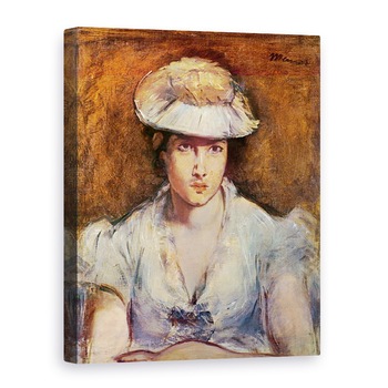 Tablou canvas - Edouard Manet - Tanara fata imbracata in alb sau Marguerite Gauthier-Lathuille, 75 x 100 cm Tablou canvas - Edouard Manet - Tanara fata imbracata in alb sau Marguerite Gauthier-Lathuille, 75 x 100 cm