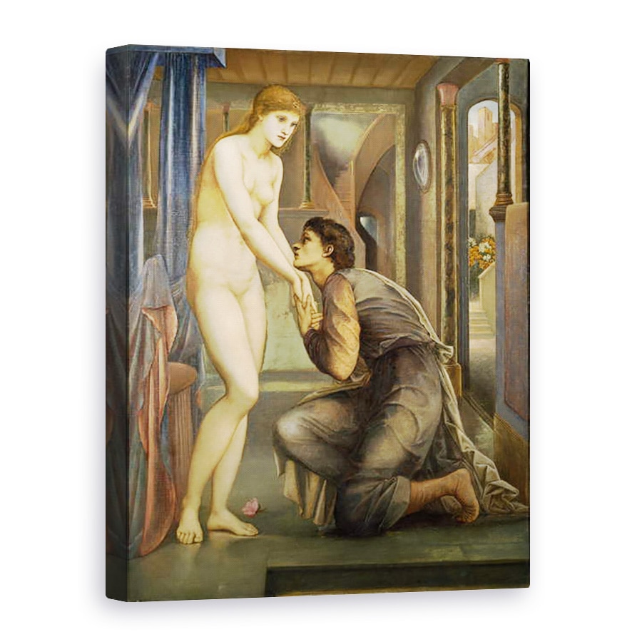 Tablou canvas - Edward Coley Burne-Jones - Pygmalion si Imaginea - Soul Attains, 75 x 100 cm