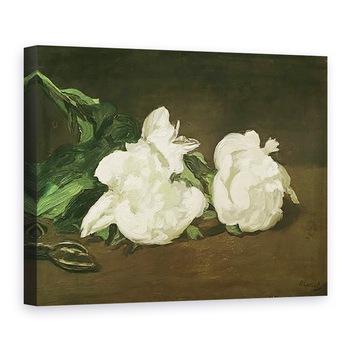 Tablou canvas - Edouard Manet - Sucursala bujorilor albi si a foarfecelor, 60 x 80 cm Tablou canvas - Edouard Manet - Sucursala bujorilor albi si a foarfecelor, 60 x 80 cm