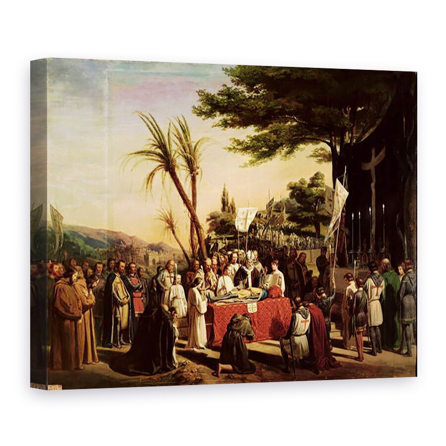 Tablou canvas - Edouard Cibot - inmormantarea lui Godfrey de Bouillon c.1060-1100 la Ierusalim, 23 iulie 1100, 75 x 100 cm