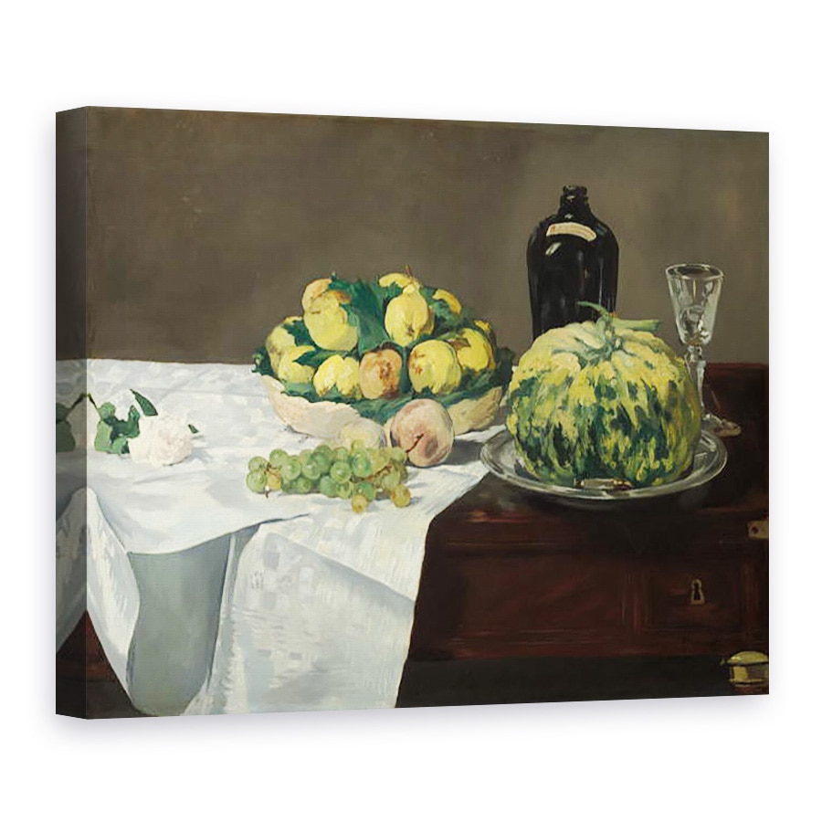 Tablou canvas - Edouard Manet - Natura moarta cu pepene galben si piersici, 75 x 100 cm
