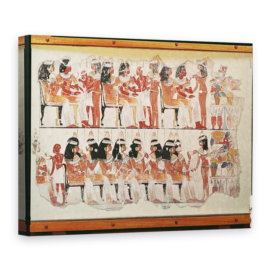 Tablou canvas - Egyptian 18th Dynasty - Scena banchetului, din Teba, 75 x 100 cm