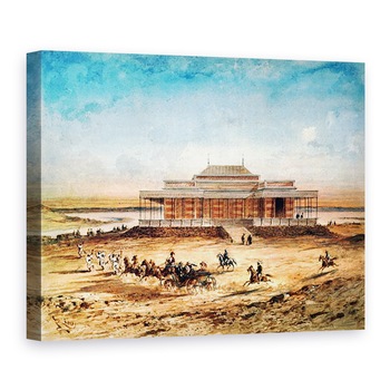 Tablou canvas - Edouard Riou - imparateasa Eugenie calatorind la Inaugurarea Canalului Suez in 1869, de pe un album de suveniruri, 60 x 80 cm Tablou canvas - Edouard Riou - imparateasa Eugenie calatorind la Inaugurarea Canalului Suez in 1869, de pe un album de suveniruri, 60 x 80 cm