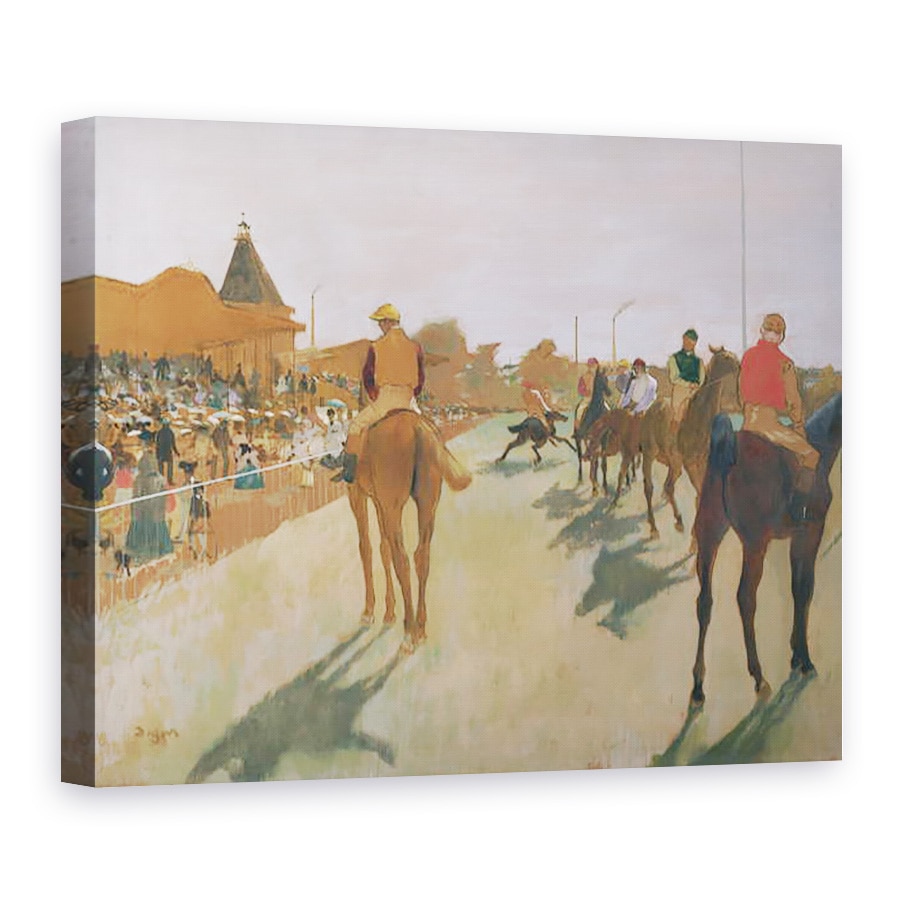 Tablou canvas - Edgar Degas - Parada, sau Cai de Cursa in fata standurilor, 75 x 100 cm