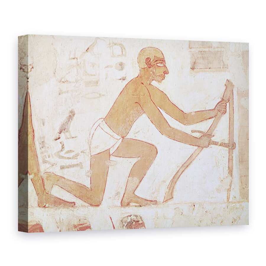 Tablou canvas - Egyptian 18th Dynasty - Constructia unui zid, detaliu al unui om cu o sapa, din mormantul lui Rekhmire, vizirul lui Tuthmosis III si Amenhotep II, 50 x 70 cm