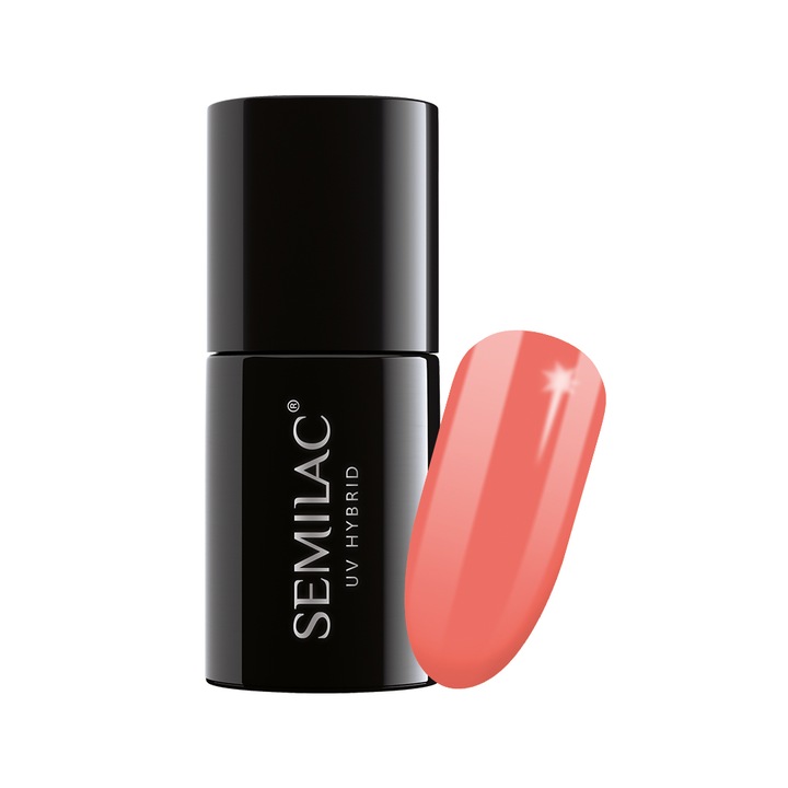 Félig tartós körömlakk Semilac 518 Neon Orange 7 ml