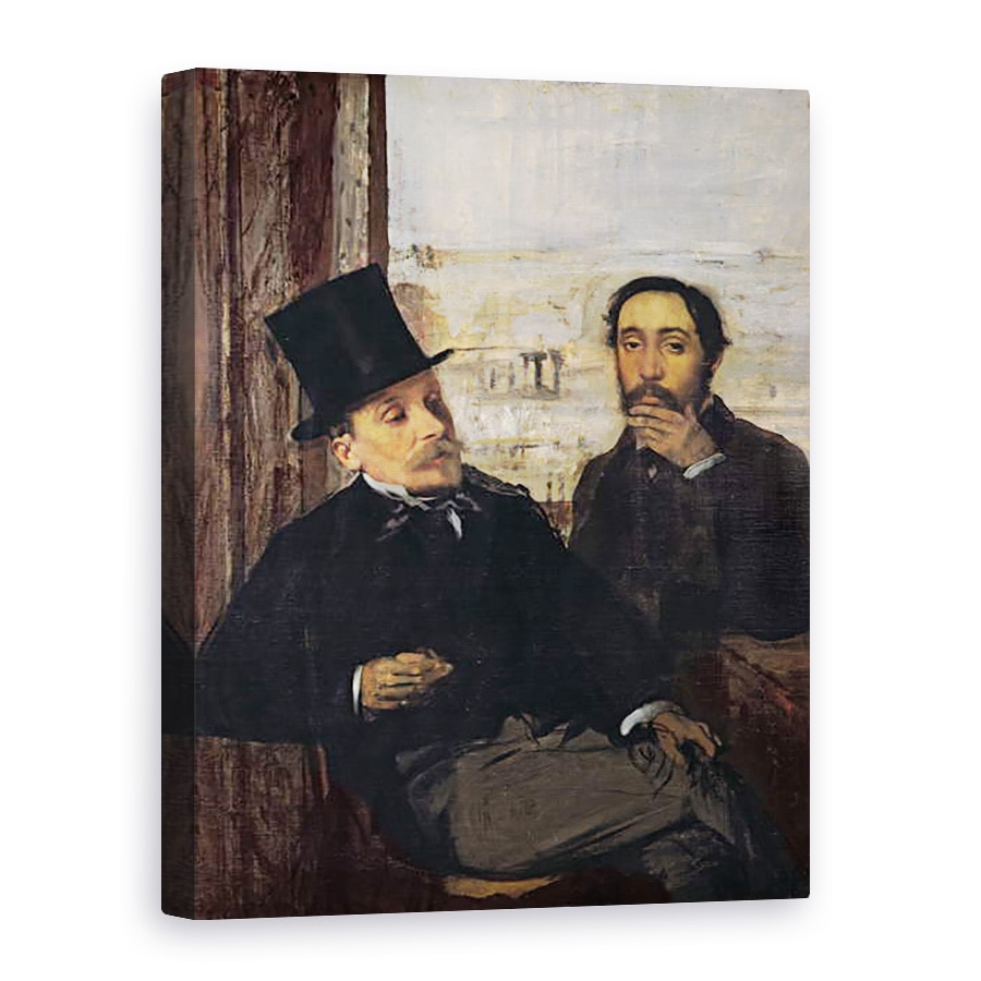 Tablou canvas - Edgar Degas - Autoportret Cu Evariste de Valernes 1816-96 c.1865, 60 x 80 cm