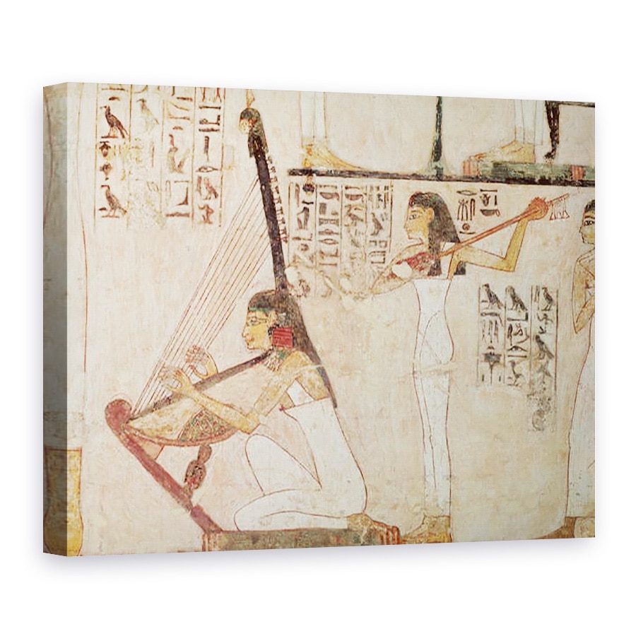 Tablou canvas - Egyptian 18th Dynasty - Doi muzicieni, din mormantul lui Rekhmire, 75 x 100 cm