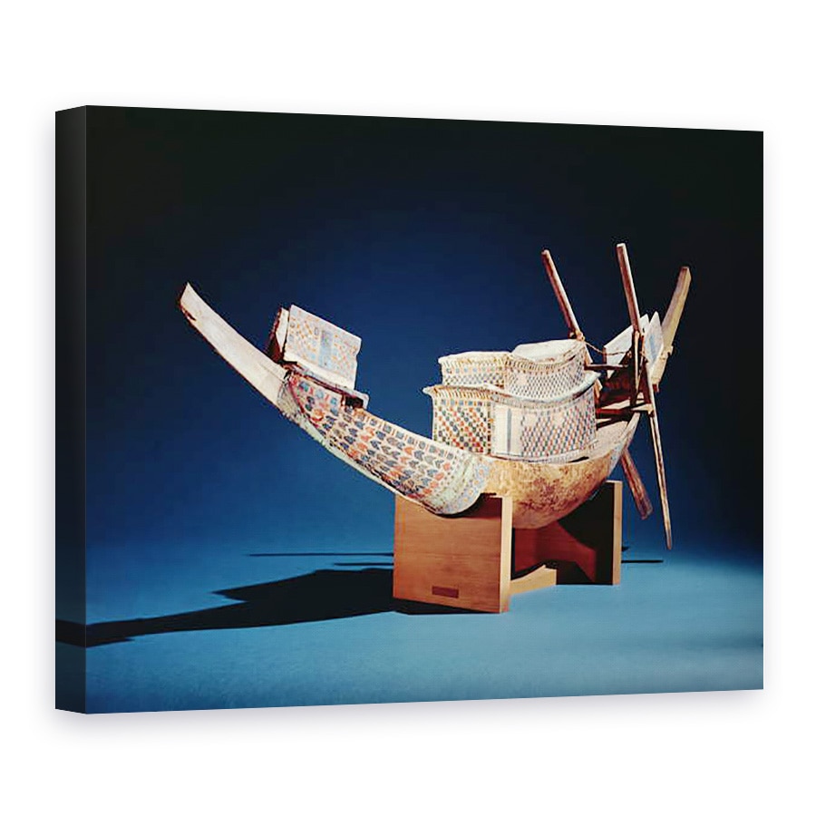 Tablou canvas - Egyptian 18th Dynasty - Modelul redus al unei barci din mormantul lui Tutankhamon, Noul Regat, 75 x 100 cm