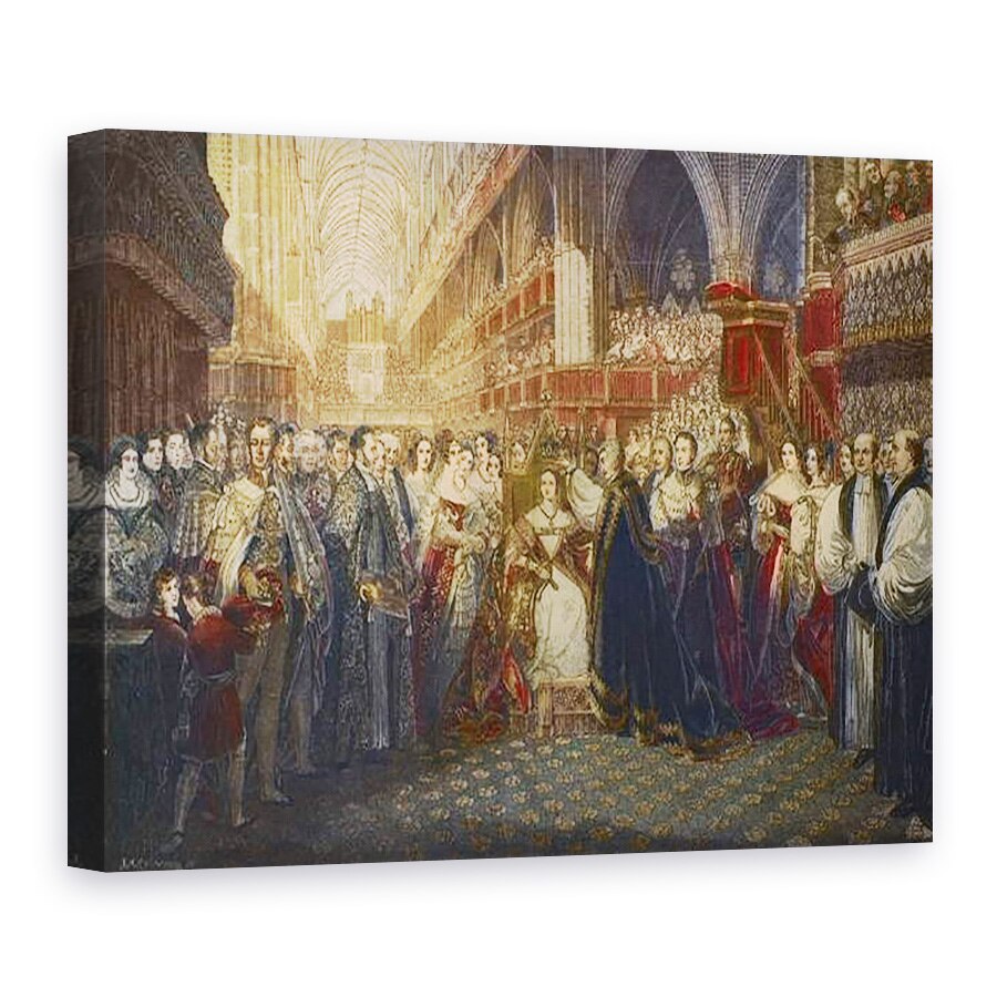 Tablou canvas - Edmund Thomas Parris - incoronarea reginei Victoria la Westminster Abbey, Londra la 28 iunie 1838 - incoronarea reginei Victoria, 50 x 70 cm