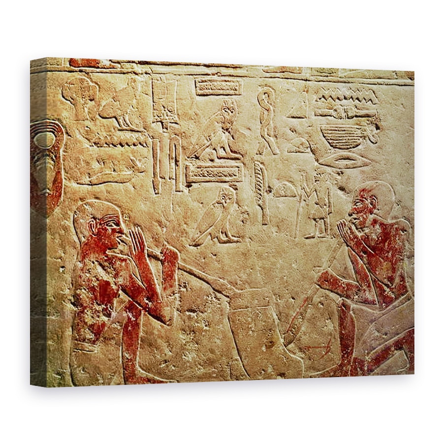 Tablou canvas - Egyptian 6th Dynasty - Relief ilustrand suflante de sticla, din Mastaba lui Kaemrehu, Saqara, Vechiul Regat, 50 x 70 cm