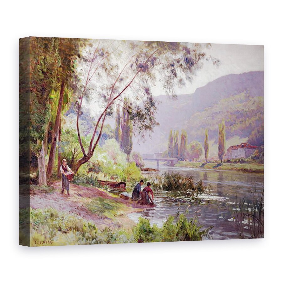 Tablou canvas - Emile Isenbart - La marginea raului, 75 x 100 cm