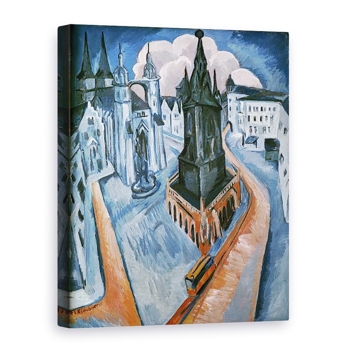 Tablou canvas - Ernst Ludwig Kirchner - Turnul Rosu din Halle, 50 x 70 cm