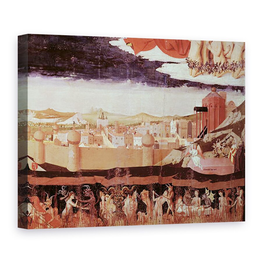 Tablou canvas - Enguerrand Quarton - Blestematii din iad, de la incoronarea Fecioarei, 50 x 70 cm