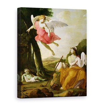 Tablou canvas - Eustache Le Sueur - Agar si Ismael salvati de inger, 50 x 70 cm Tablou canvas - Eustache Le Sueur - Agar si Ismael salvati de inger, 50 x 70 cm
