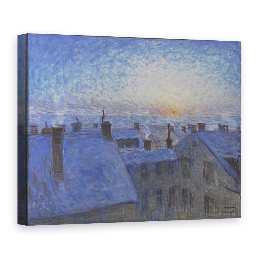 Tablou canvas - Eugene Jansson - Rasarit de soare peste acoperisurile din Stockholm, 50 x 70 cm